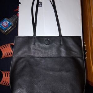 Black Leather Tote Bag